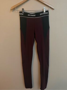 IVY PARK Burgundy and Black Performance Leggings
